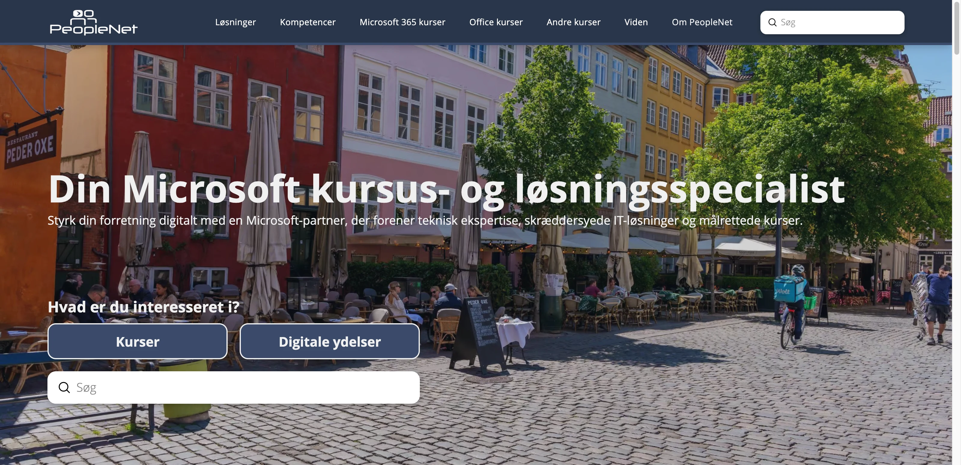 Før: den gamle PeopleNet-side