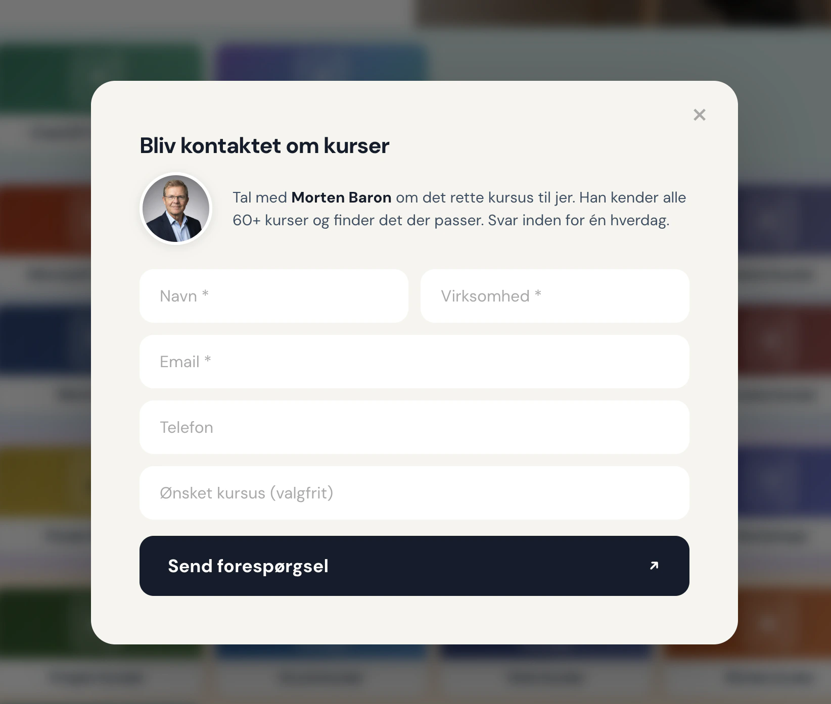Personlig kontakt-popup
